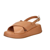 Frau Donna Sandalo con zeppa 04M4 Cuoio