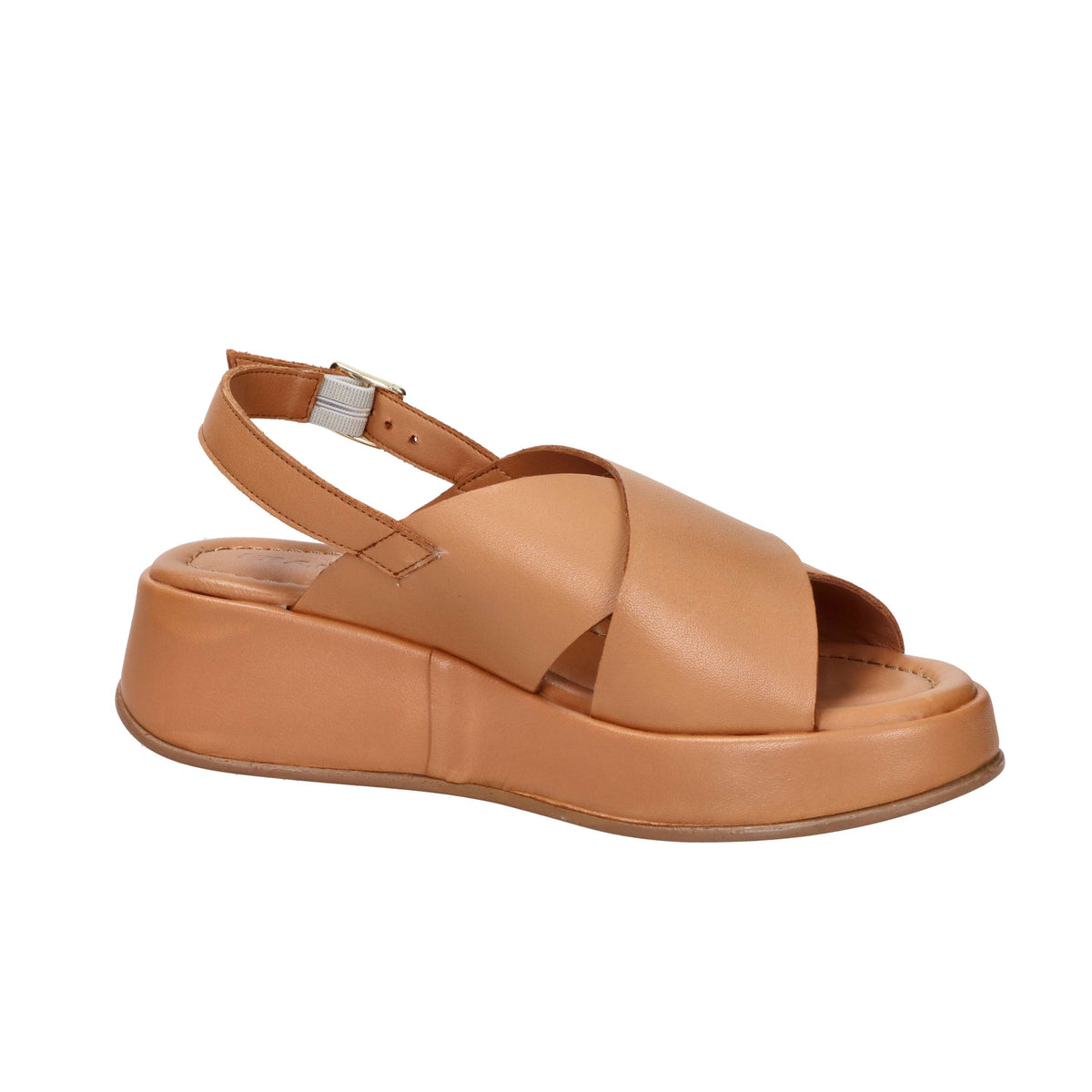 Frau Donna Sandalo con zeppa 04M4 Cuoio