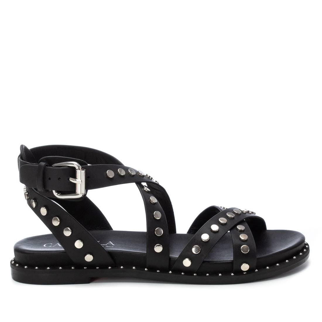 Carmela Damen Flache Sandale 162393 Schwarz