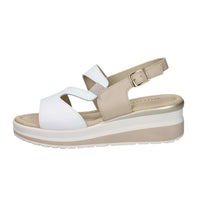 Valleverde Donna Sandalo con zeppa VGI302M Bianco/Beige