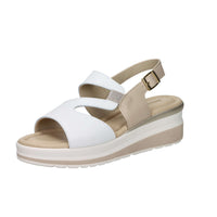 Valleverde Donna Sandalo con zeppa VGI302M Bianco/Beige