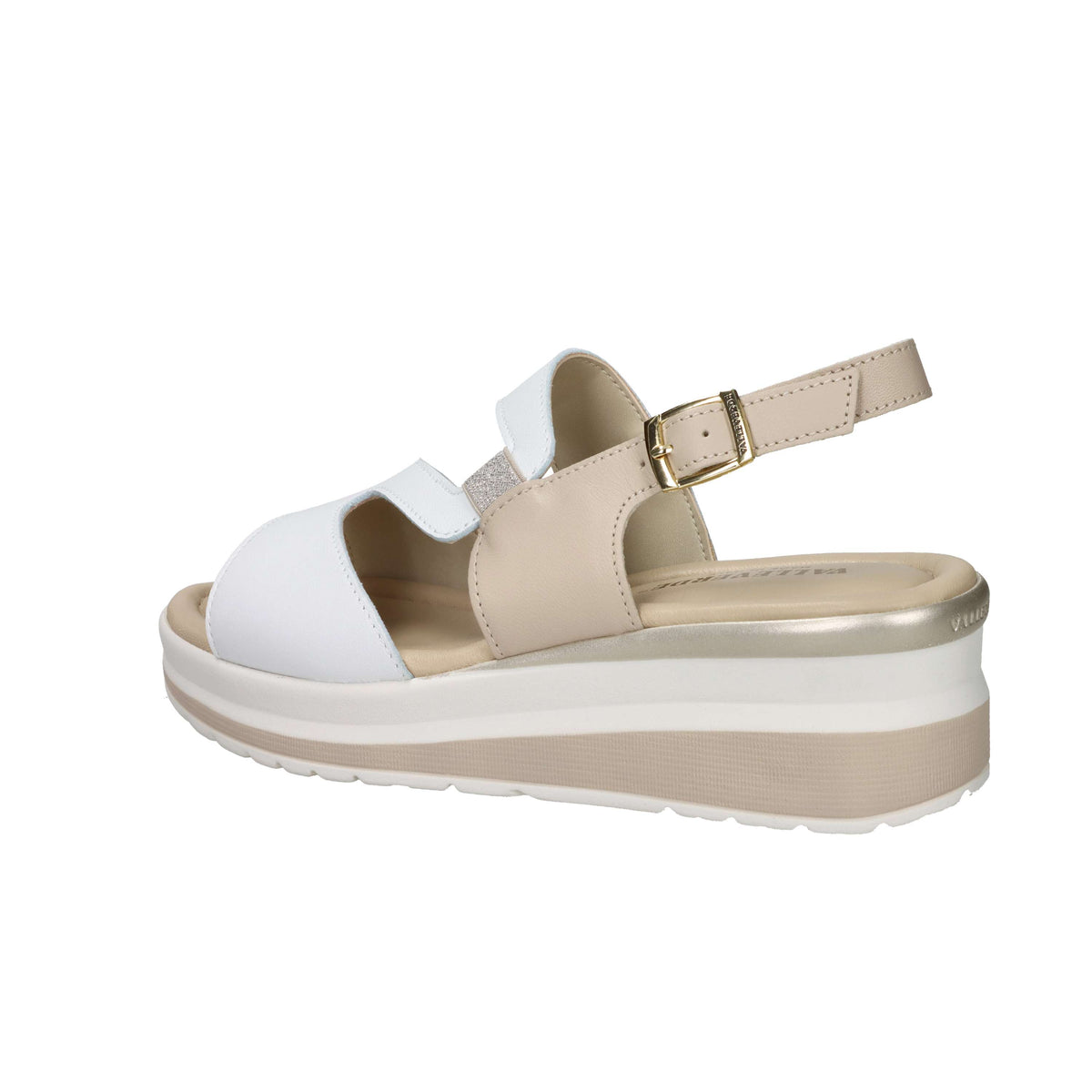Valleverde Donna Sandalo con zeppa VGI302M Bianco/Beige