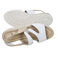 Valleverde Donna Sandalo con zeppa VGI302M Bianco/Beige