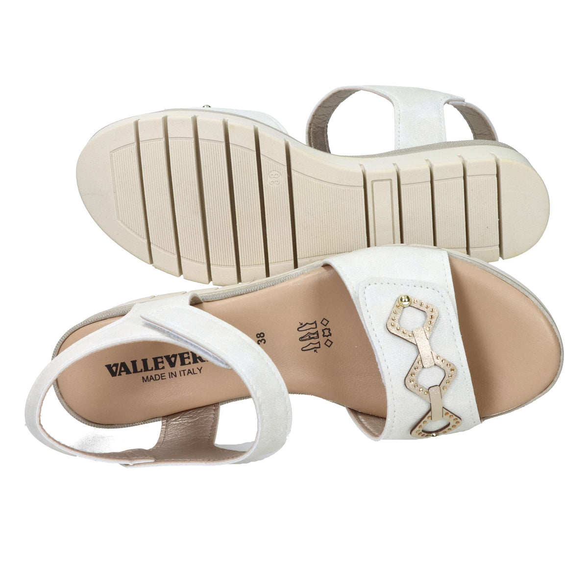Valleverde Women Wedge Sandal 55590 Ivory