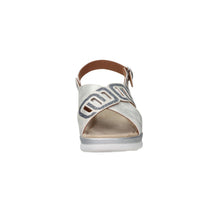 Valleverde Donna Sandalo con zeppa 52106 Bianco/Argento