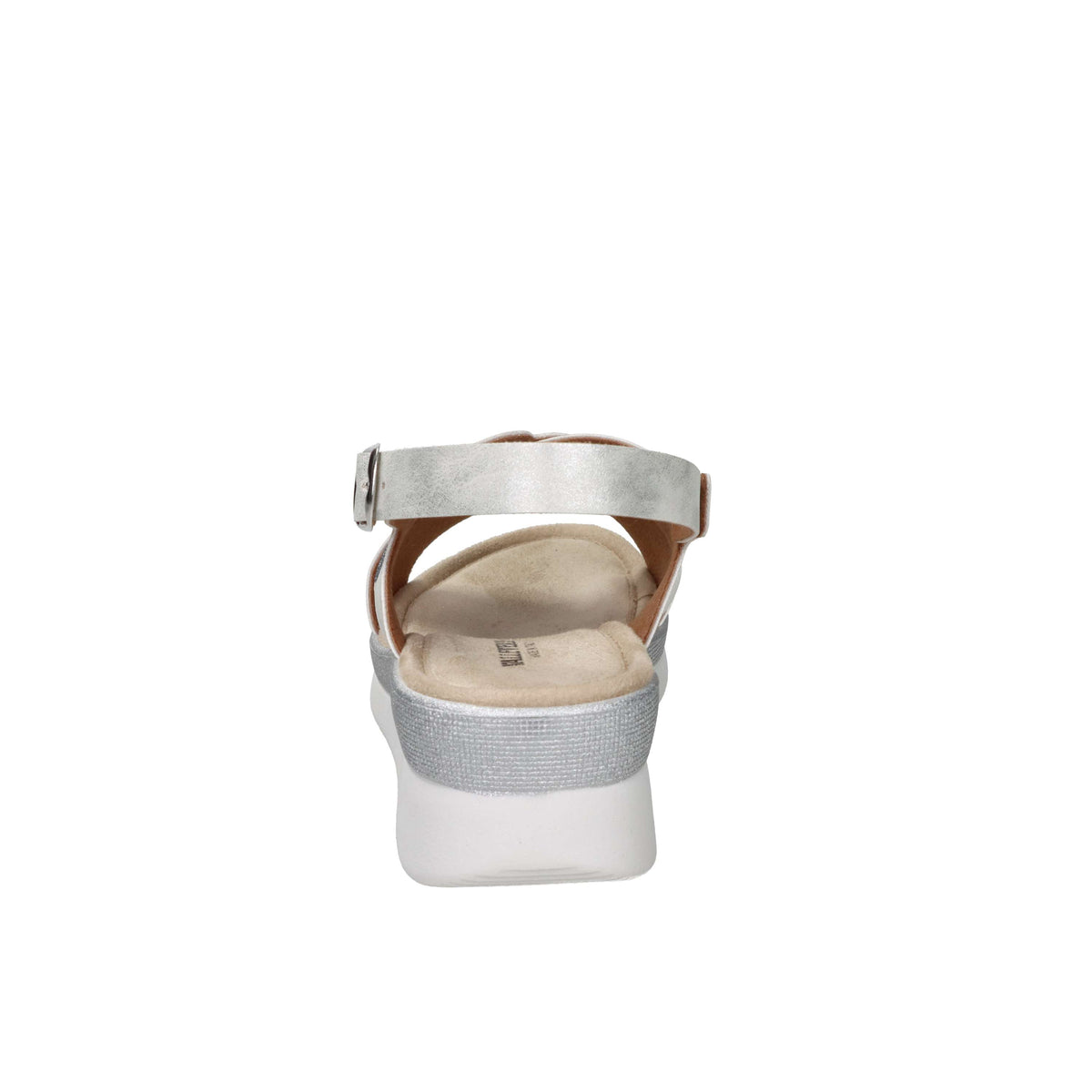 Valleverde Donna Sandalo con zeppa 52106 Bianco/Argento