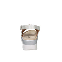 Valleverde Donna Sandalo con zeppa 52106 Bianco/Argento