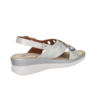 Valleverde Mujer Sandalia con cuña 52106 Blanco/Plata