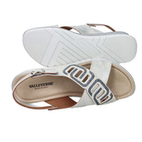 Valleverde Mujer Sandalia con cuña 52106 Blanco/Plata