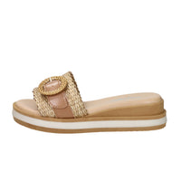 Valleverde Donna Ciabatta con zeppa 39150 Beige/Cuoio