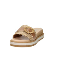 Valleverde Donna Ciabatta con zeppa 39150 Beige/Cuoio