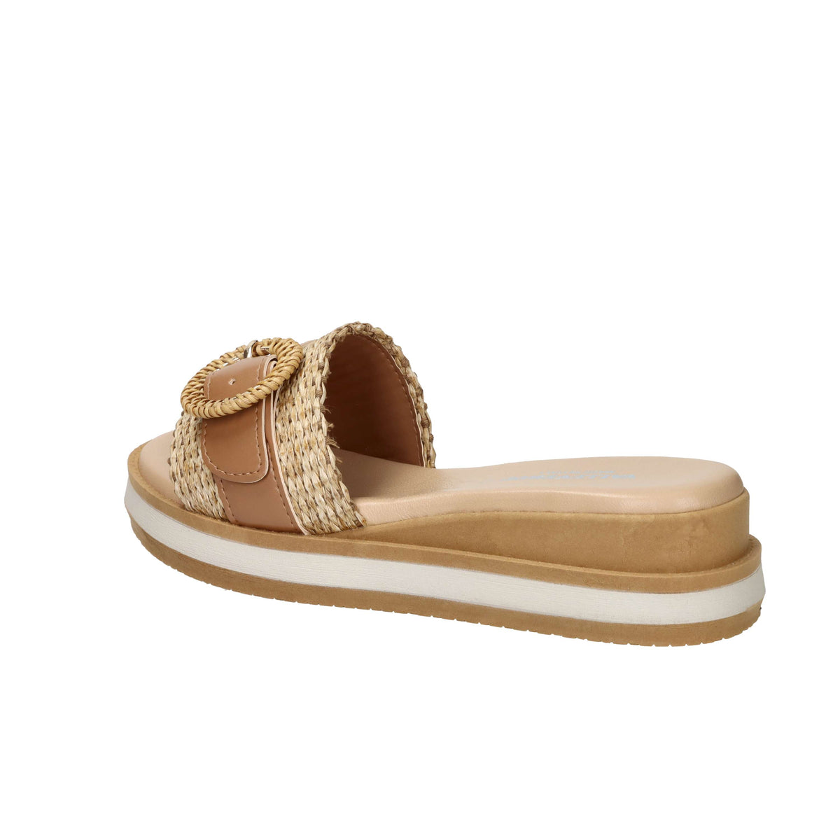 Valleverde Donna Ciabatta con zeppa 39150 Beige/Cuoio