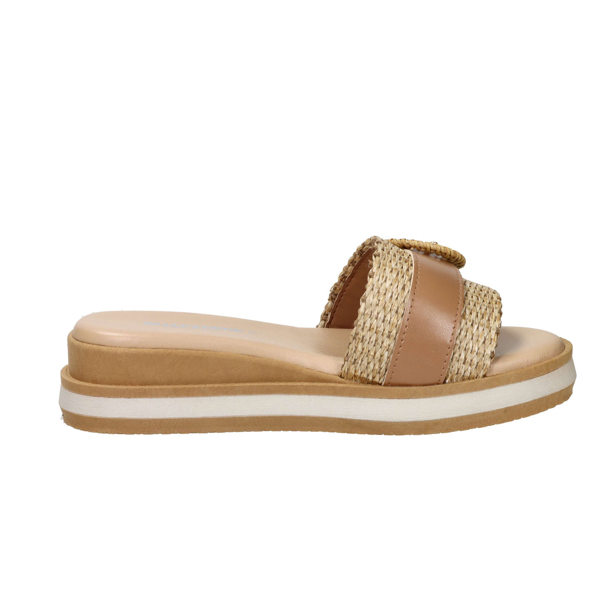 Valleverde Donna Ciabatta con zeppa 39150 Beige/Cuoio