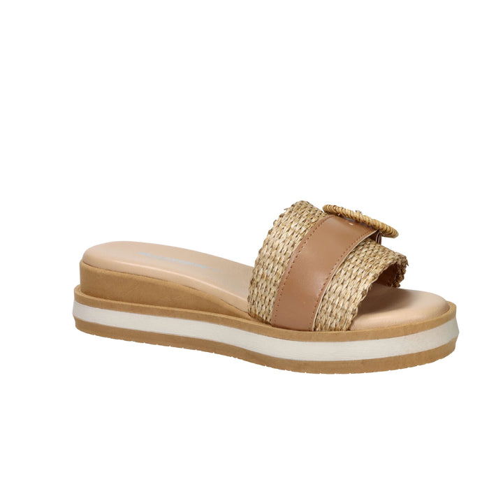 Valleverde Femme Mules compensées 39150 Beige/Cuir