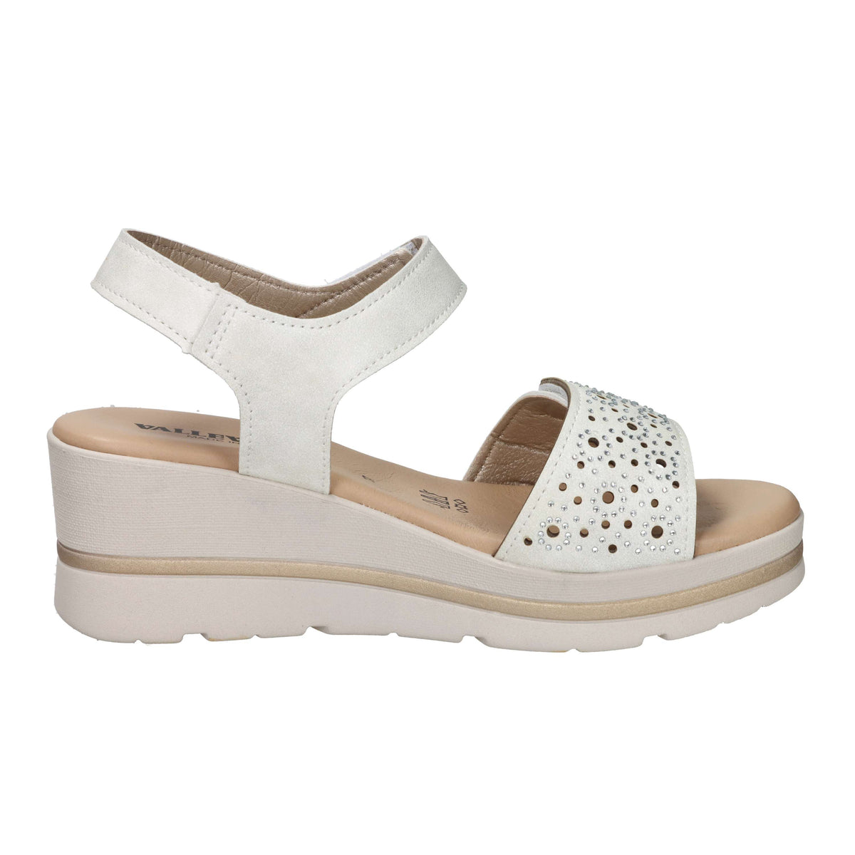 Valleverde Donna Sandalo con zeppa 55582 Avorio