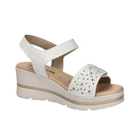 Valleverde Donna Sandalo con zeppa 55582 Avorio