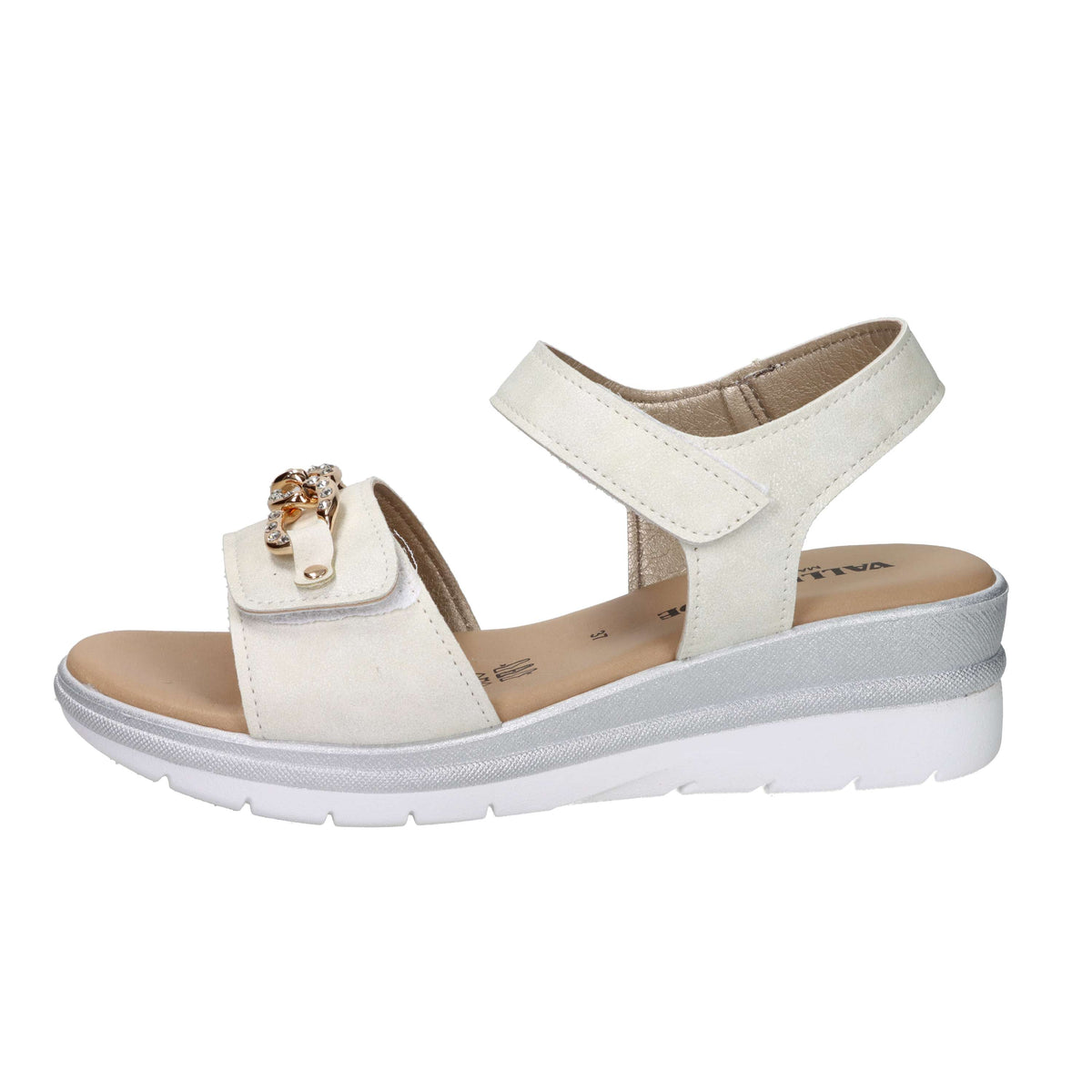 Valleverde Donna Sandalo con zeppa 55566 Avorio