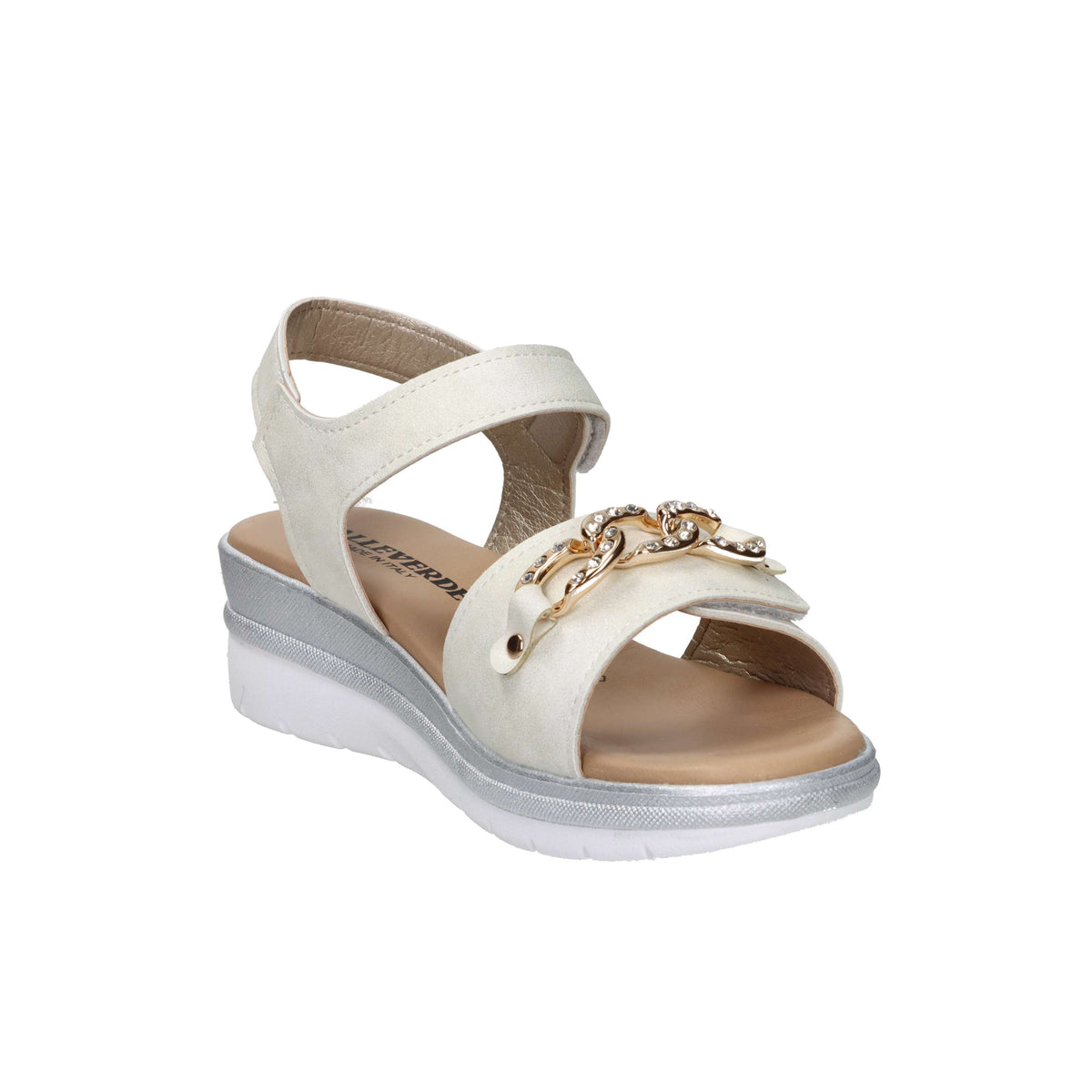 Valleverde Donna Sandalo con zeppa 55566 Avorio