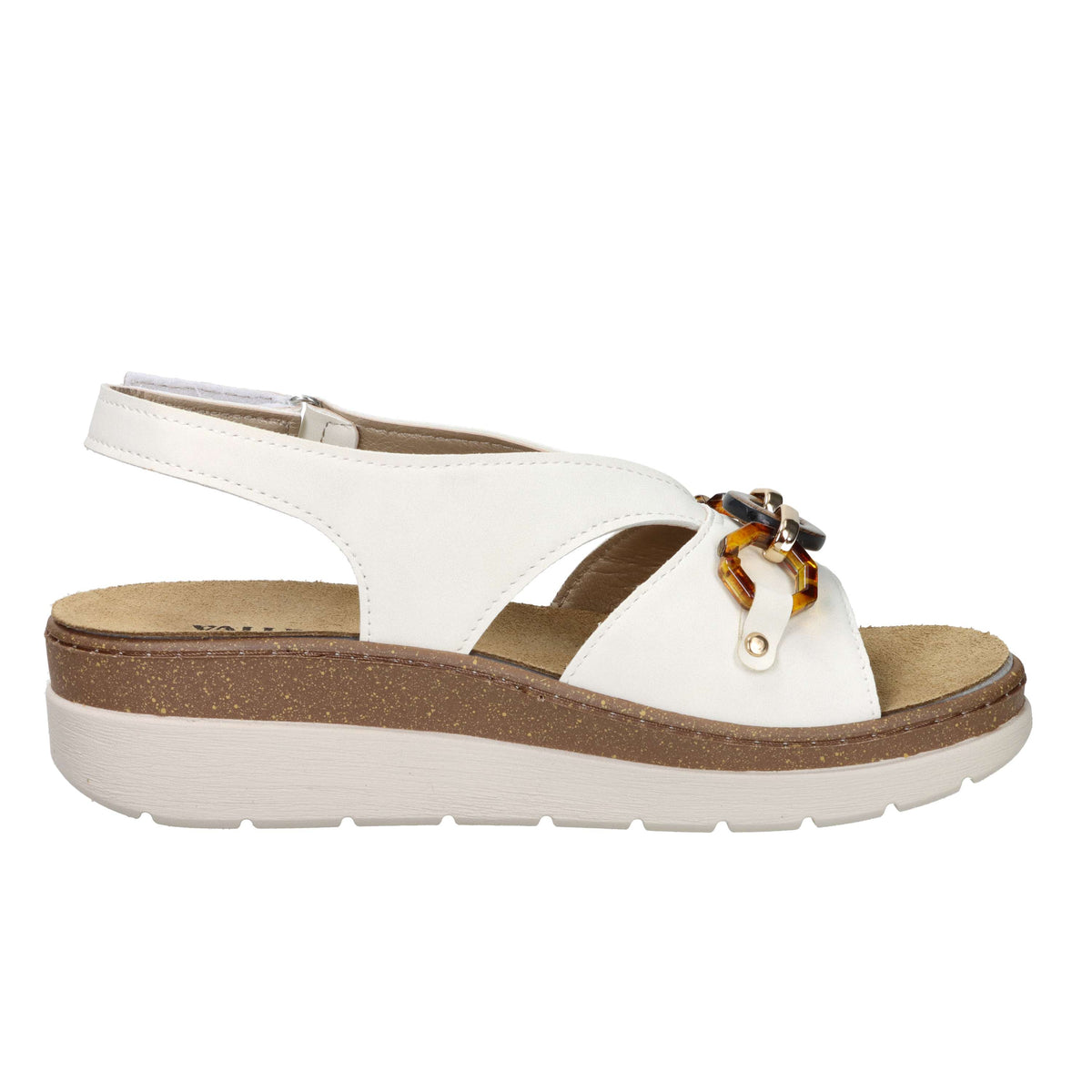 Valleverde Damen Sandale mit Keilabsatz 55622 Weiß