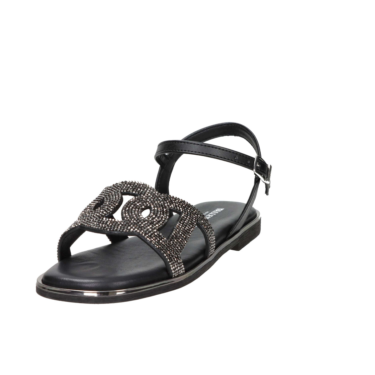 Valleverde Damen Flache Sandalen 32031 Schwarz