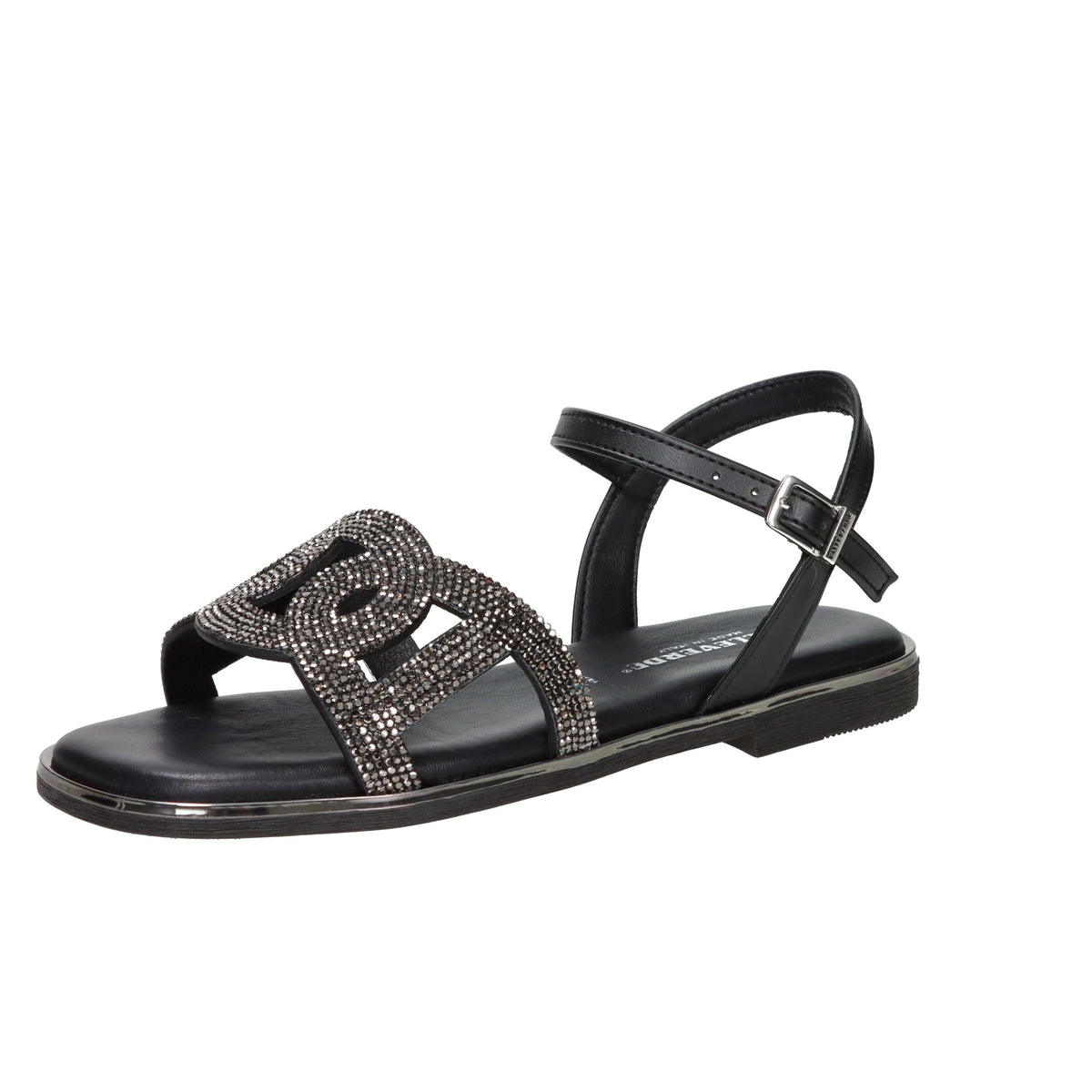 Valleverde Damen Flache Sandalen 32031 Schwarz