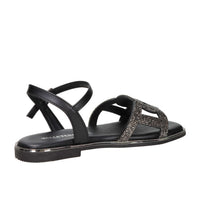 Valleverde Damen Flache Sandalen 32031 Schwarz