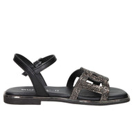 Valleverde Damen Flache Sandalen 32031 Schwarz