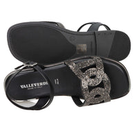 Valleverde Damen Flache Sandalen 32031 Schwarz
