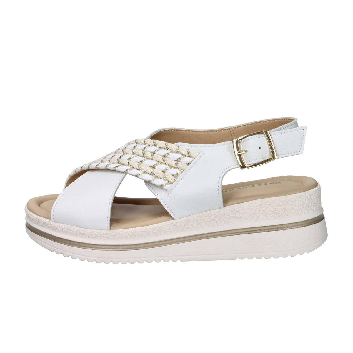 Valleverde Donna Sandalo con zeppa V32105 Bianco