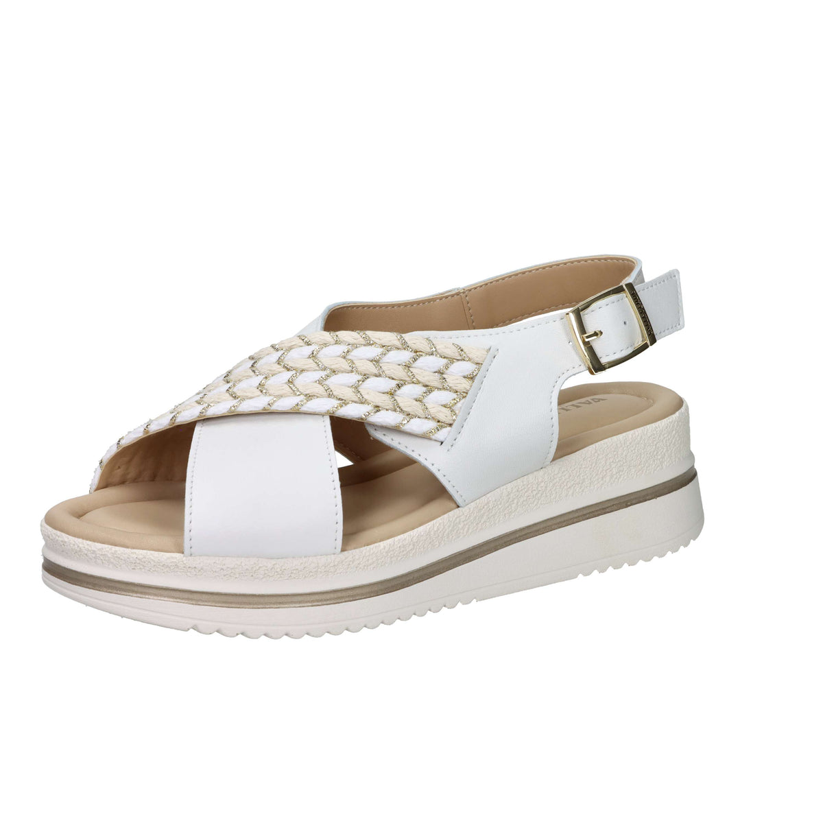 Valleverde Donna Sandalo con zeppa V32105 Bianco
