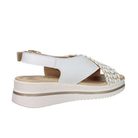 Valleverde Donna Sandalo con zeppa V32105 Bianco