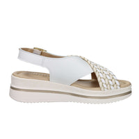 Valleverde Donna Sandalo con zeppa V32105 Bianco
