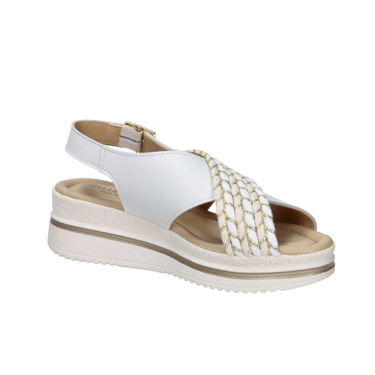 Valleverde Donna Sandalo con zeppa V32105 Bianco