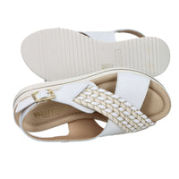 Valleverde Donna Sandalo con zeppa V32105 Bianco
