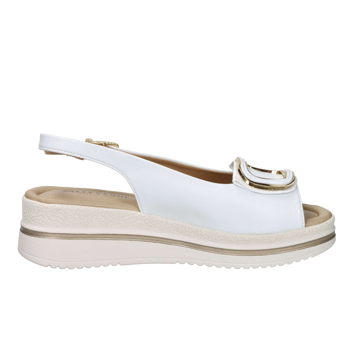 Valleverde Donna Sandalo con zeppa V32104 Bianco