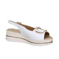 Valleverde Donna Sandalo con zeppa V32104 Bianco