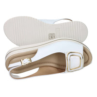 Valleverde Donna Sandalo con zeppa V32104 Bianco