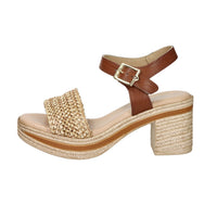 Valleverde Donna Sandalo con tacco 39200 Beige/Cuoio