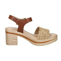 Valleverde Donna Sandalo con tacco 39200 Beige/Cuoio