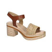 Valleverde Donna Sandalo con tacco 39200 Beige/Cuoio