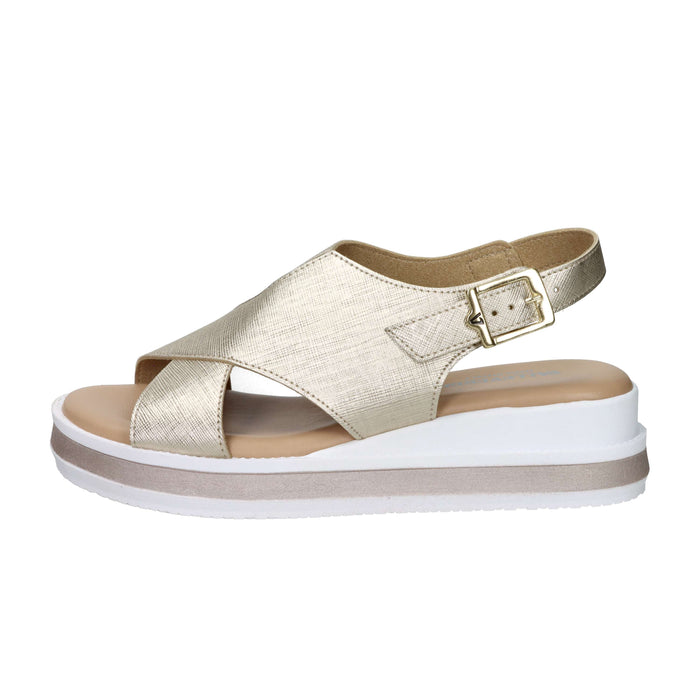 Valleverde Femme Sandale compensée 39152 Platine