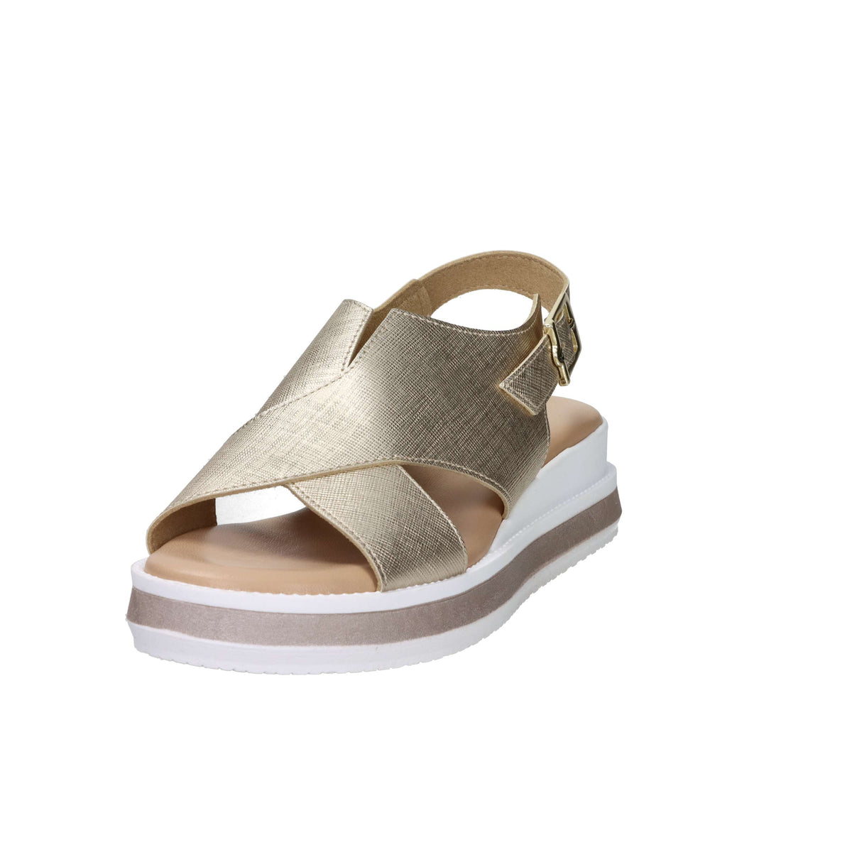 Valleverde Mujer Sandalia con cuña 39152 Platino