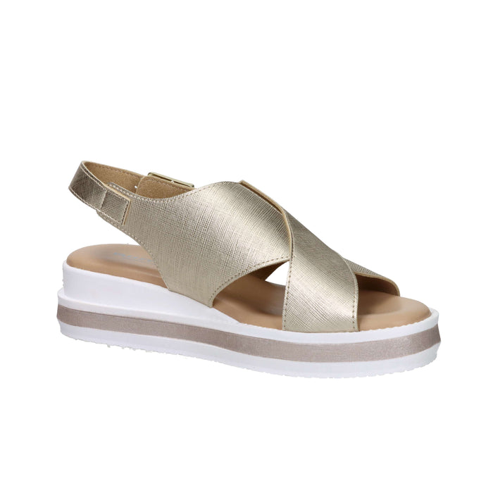 Valleverde Femme Sandale compensée 39152 Platine