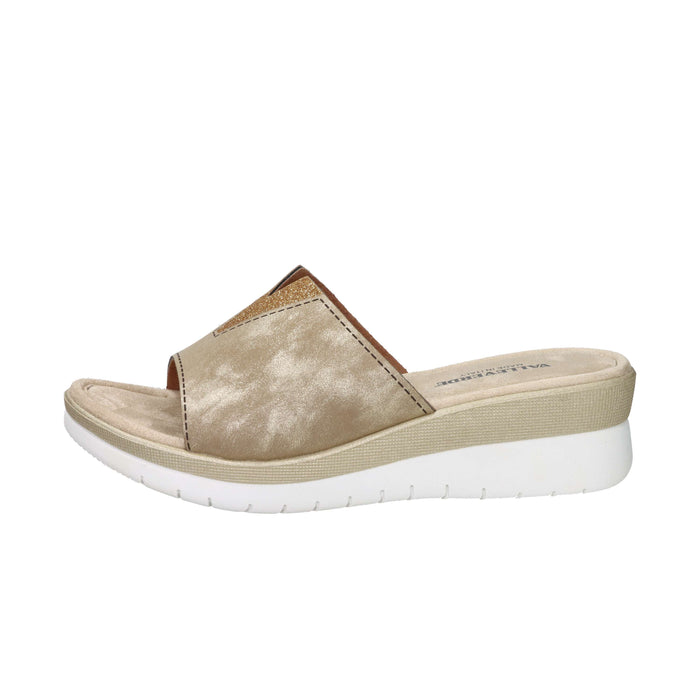 Valleverde Donna Ciabatta con zeppa 52104 Bronzo