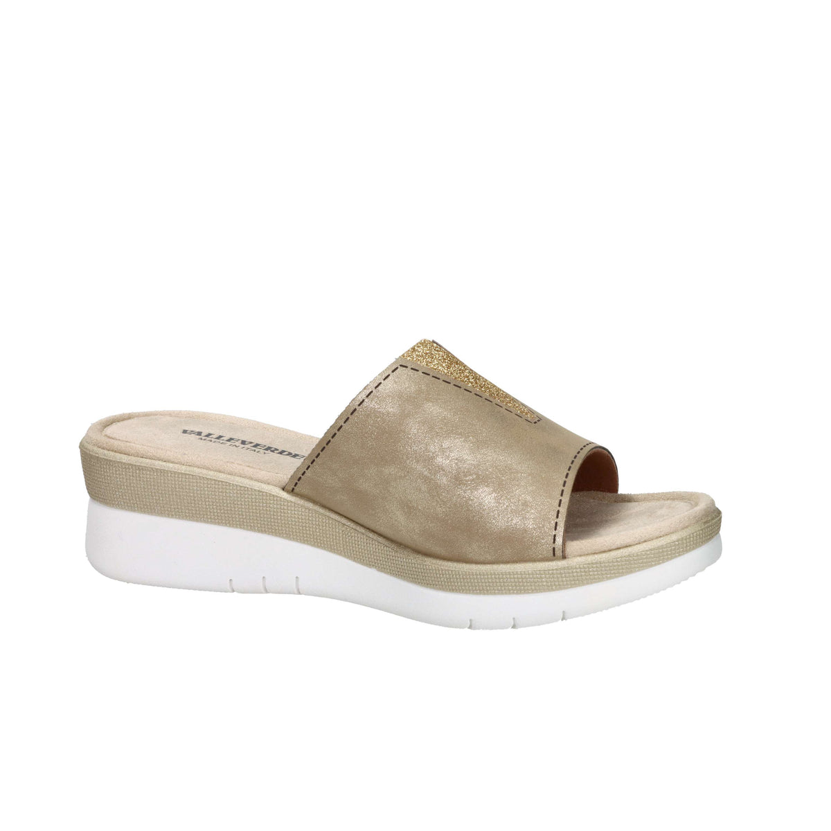 Valleverde Donna Ciabatta con zeppa 52104 Bronzo