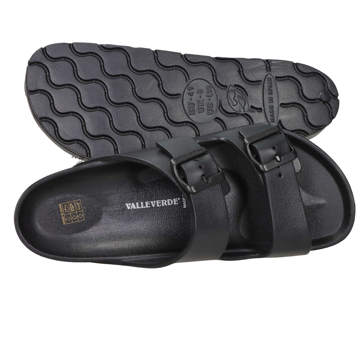 Valleverde Herren Pantoletten 59800A Schwarz