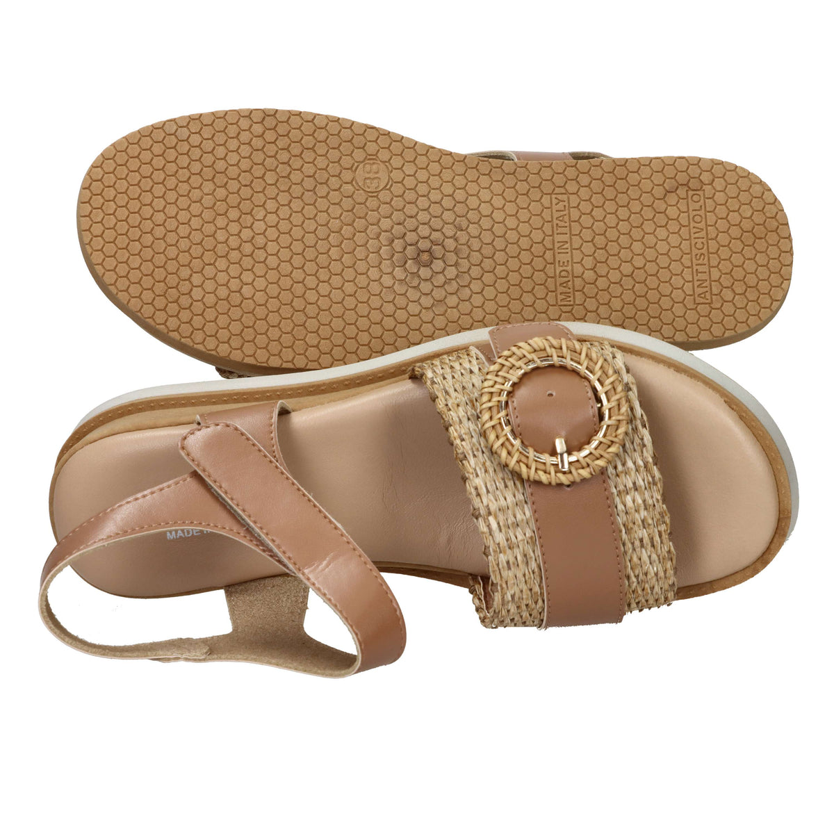 Valleverde Donna Sandalo con zeppa 39151 Beige