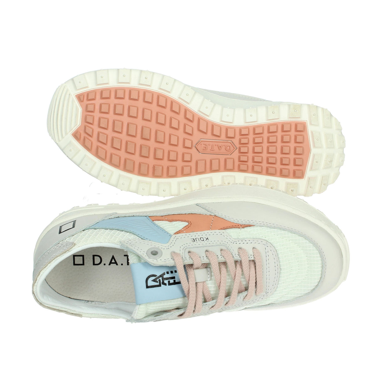 D.A.T.E. Donna Sneakers W401-K2-HD-YG Beige/Celeste