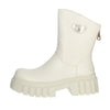 Laura Biagiotti Damen Flache Stiefeletten 8289 Panna