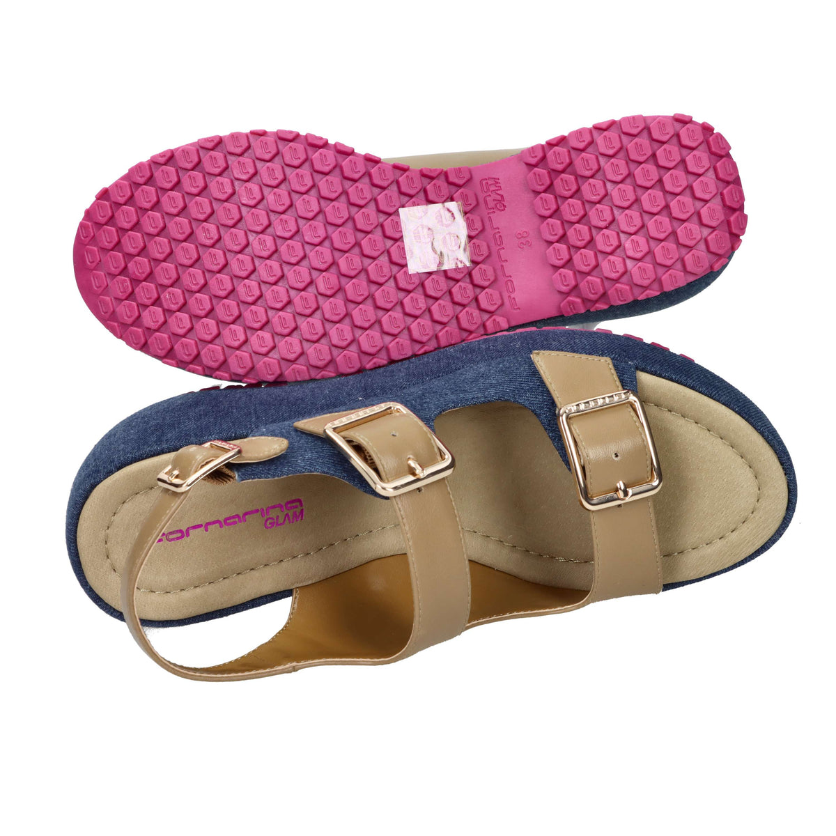 Fornarina Women Wedge Sandal BUBBLE MILA Jeans